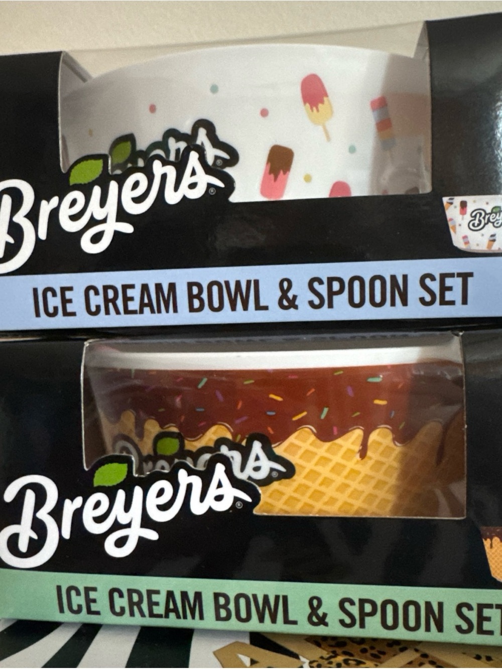Breyers Ice Cream Bowl & Spoon Set - lot of 2